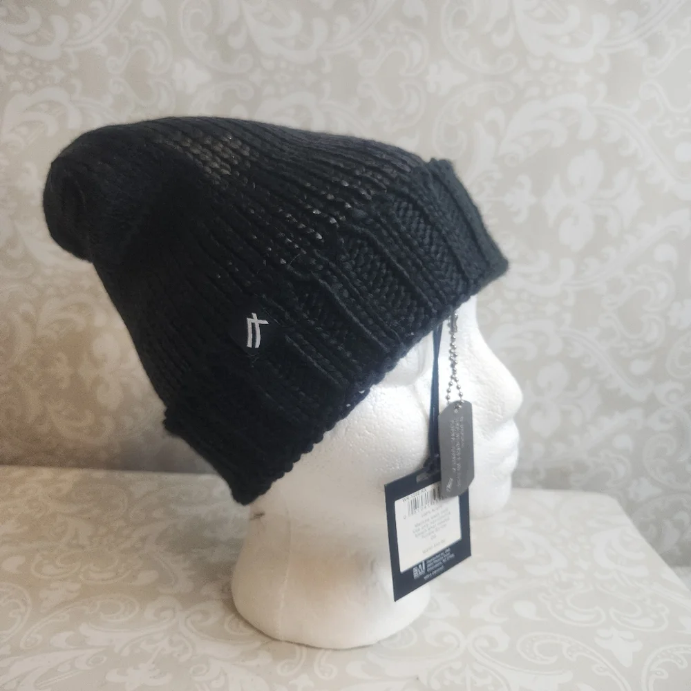 NWT William Rast Black Slouchy Knit Hat/ Beanie - Picture 1 of 9